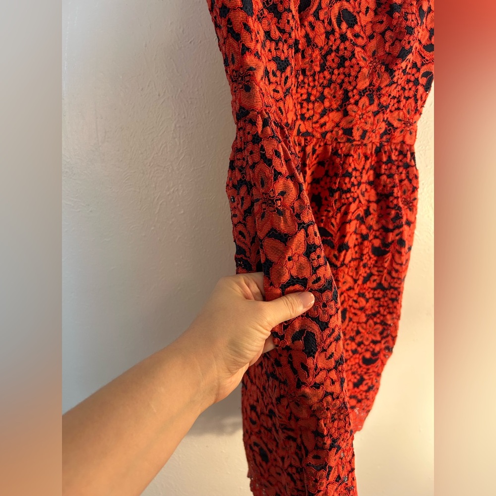 Shoshanna Red Lace Mini Dress - Picture 3 of 15